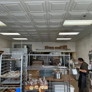 a baker working in a bakery