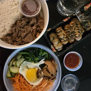 Beef bibimbop, seaweed roll