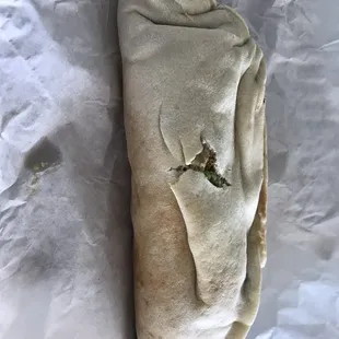 Large falafel sandwich in pita to go