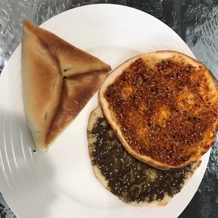 Spinach, zaatar and HOT red pepper pies