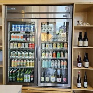 a display of bottles of beer in a store