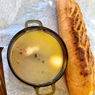 Toasted baguette with chicken liver pate