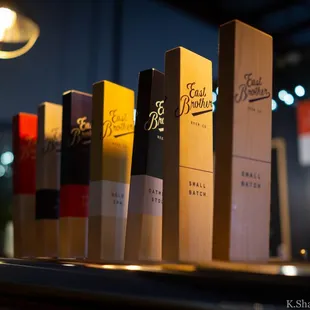 a row of beer bottles