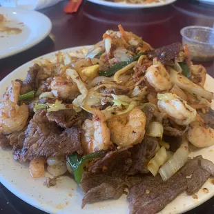a large plate of food on a table