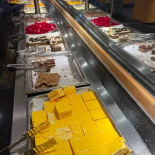 a display of desserts