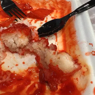 Sweet and sour prawns but barely any prawns!