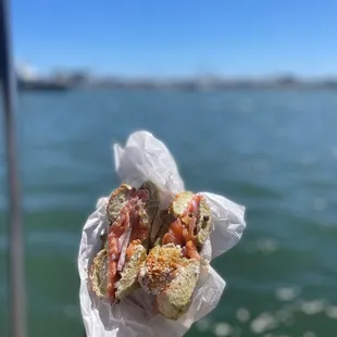 lox bagel - Spinach Parmesan Bagel