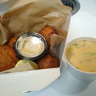 Hush puppies &amp; chowder