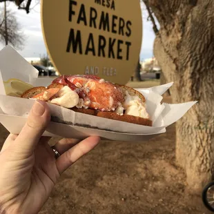 Lobster Roll at the Mesa Farmers Market