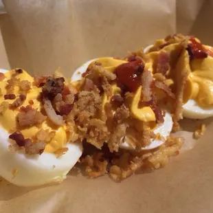 Siracha Deviled Eggs