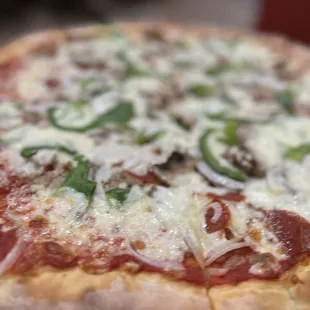 pepperoni, mushrooms, and cheese
