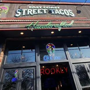 the entrance to the restaurant