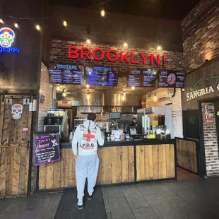 Inside front counter