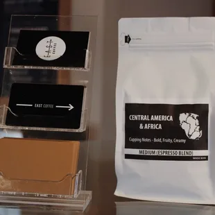 We sell gift cards, mugs, and coffee beans so you can take a piece of East home with you!