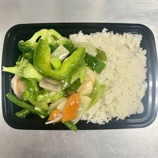 Shrimp with mixed vegs