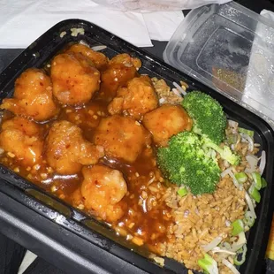 C20. Orange Chicken Combo Platter