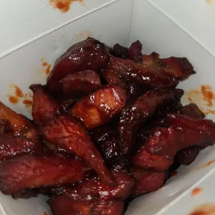 Bbq boneless spare ribs juicy meat