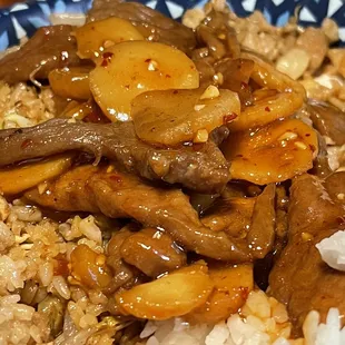 Beef Garlic Sauce &amp; Pork Fried Rice