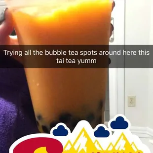 Didn&apos;t save a copy before I added the text on snap, but this tai tea is delicious!
