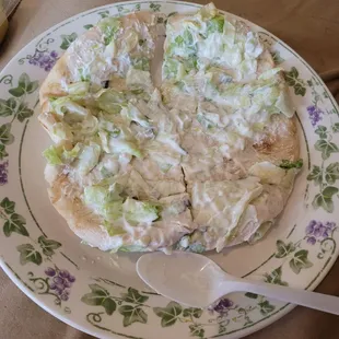 My gyro on a pita, minus the gyro.