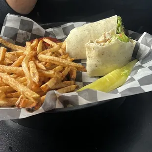 Grilled Chicken Wrap and Fair Fries