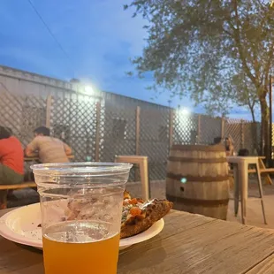 Patio, Pint, Pizza of the day