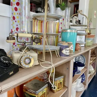 a variety of items on a shelf