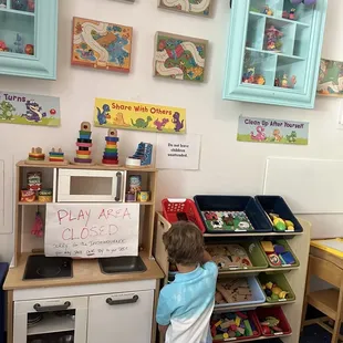 Playing in the kids area