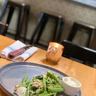 a plate of food on a table