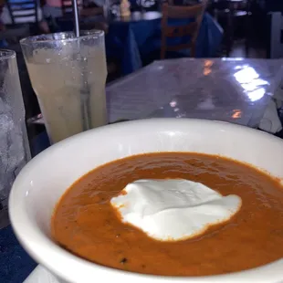 Red pepper Gouda soup