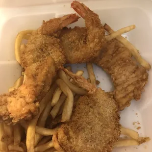 Dry shrimp and chicken