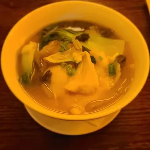 Mustard Greens and Fish Soup