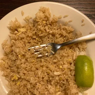 Chicken and fried rice dish