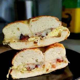 BEC on an Asiago bagel