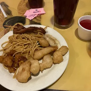 Vegetable Chow Mein, Sweet &amp; Sour Chicken, Orange Chicken