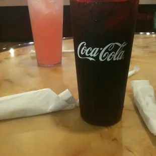 Diet coke and pink lemon aid