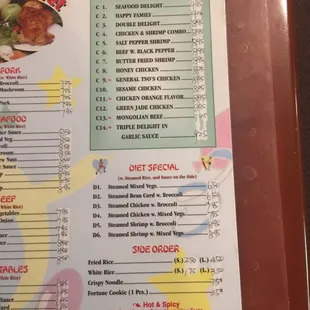 menu, sushi and sashimi