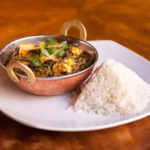 SAAG
Saag, or palak, dishes are spiced spinach with onions &amp; tomatoes, common in northern India. Saag makes for a tasty and healthy dish.