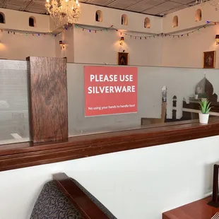 Sign posted in dining area. It&apos;s specifically targeting Muslim eating practices. This should be illegal.