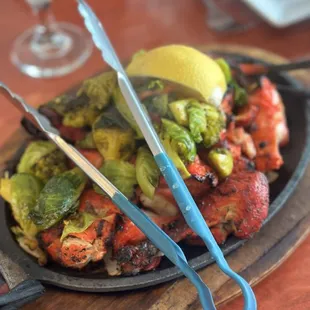 a plate of food on a table