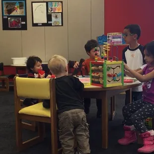 The library has a nice, large kids section