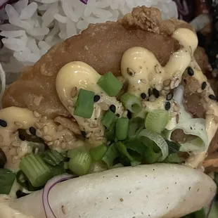 yoshi's Ginger chicken bao