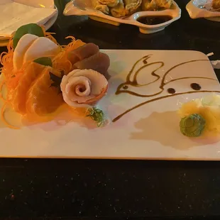 a plate of sushi