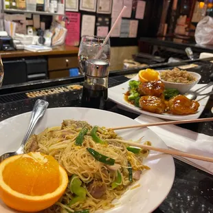 Singapore Rice Noodle &amp; General Tao&apos;s Shrimp