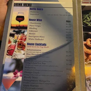 Drink menu