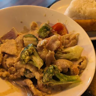 Green curry with chicken
