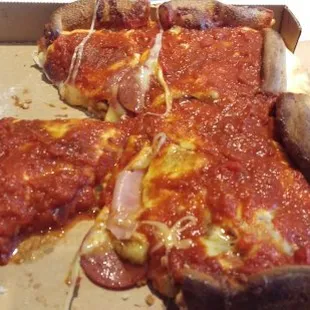 The nasty deep dish pizza