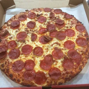 Pan crust with extra cheese.