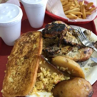 Chicken fried garlic bread