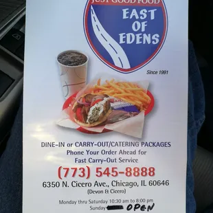 Menu cover